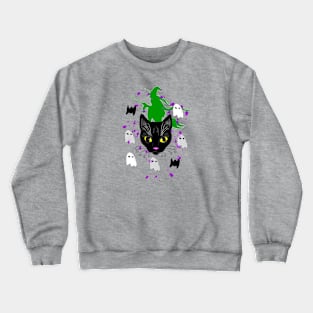 Black Cat, Ghost and witch Crewneck Sweatshirt